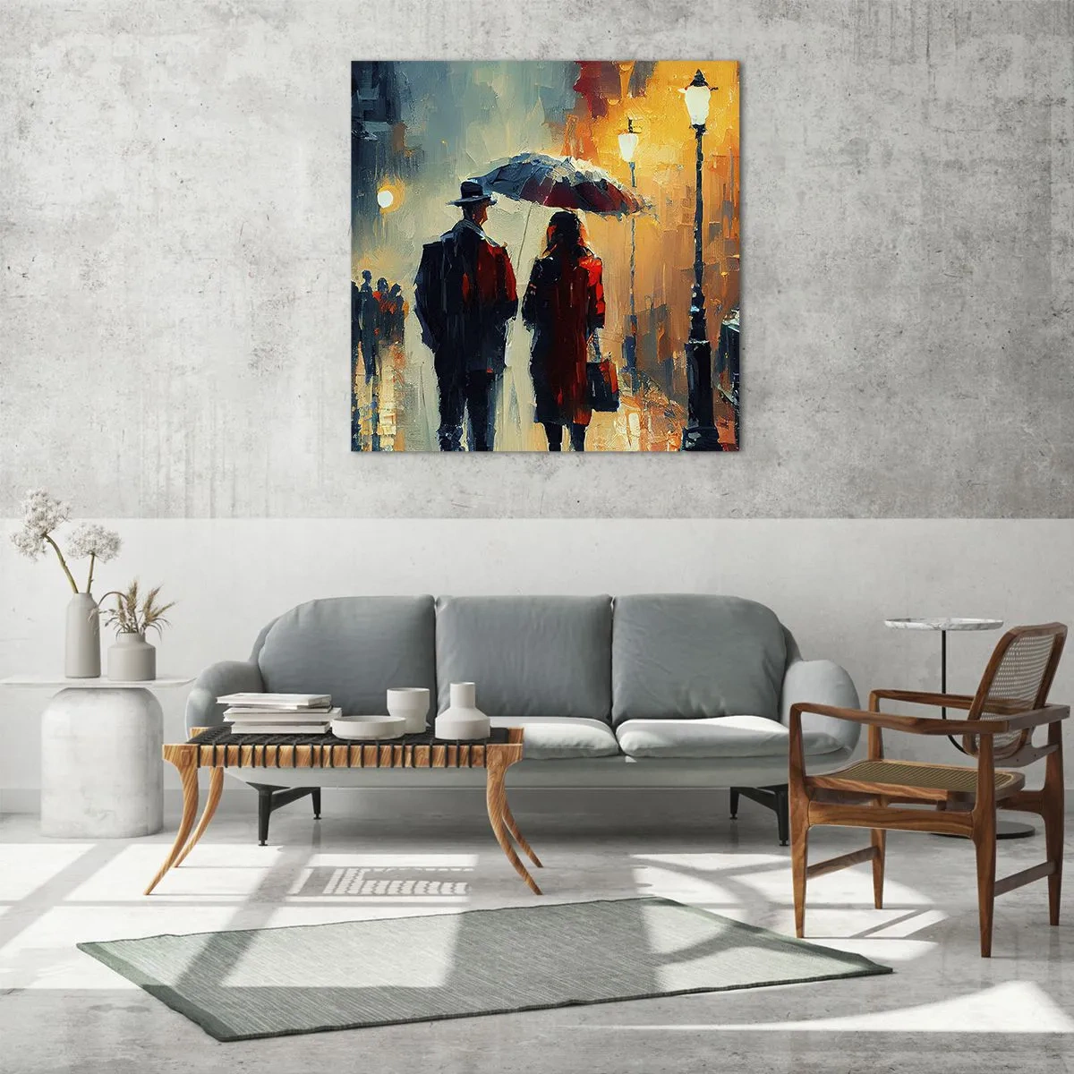 Impression sur verre - Image sur verre - Histoire d'amour urbaine - 40x40 cm