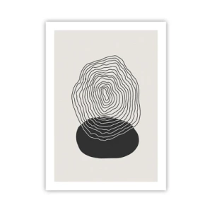 Affiche - Poster - Lignes noires créant une forme abstraite sur un fond clair - 50x70cm - Durabilité et oscillation - Décoration murale moderne pour le salon et la chambre ARTTOR