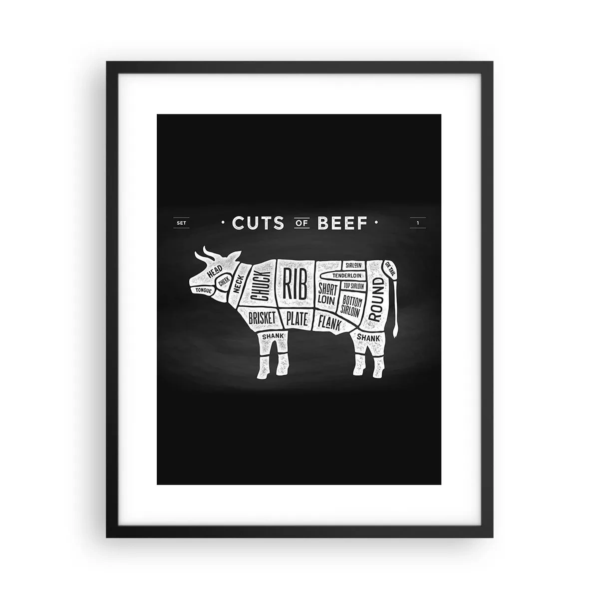 Affiche dans un cadre noir - Poster - L'art de la découpe - 40x50 cm