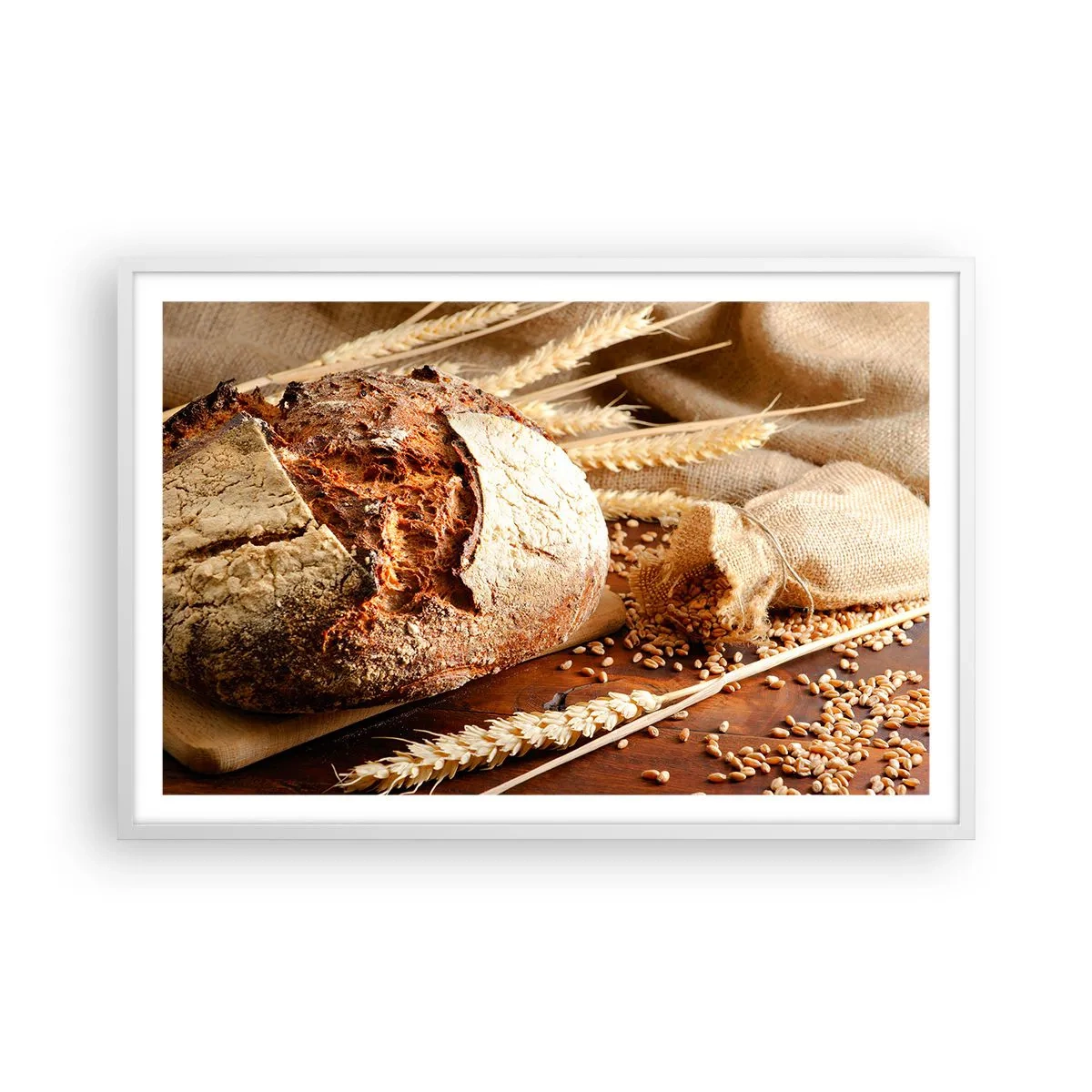 Affiche dans un cadre blanc - Poster - Appétissant, parfumé, croquant - 91x61 cm