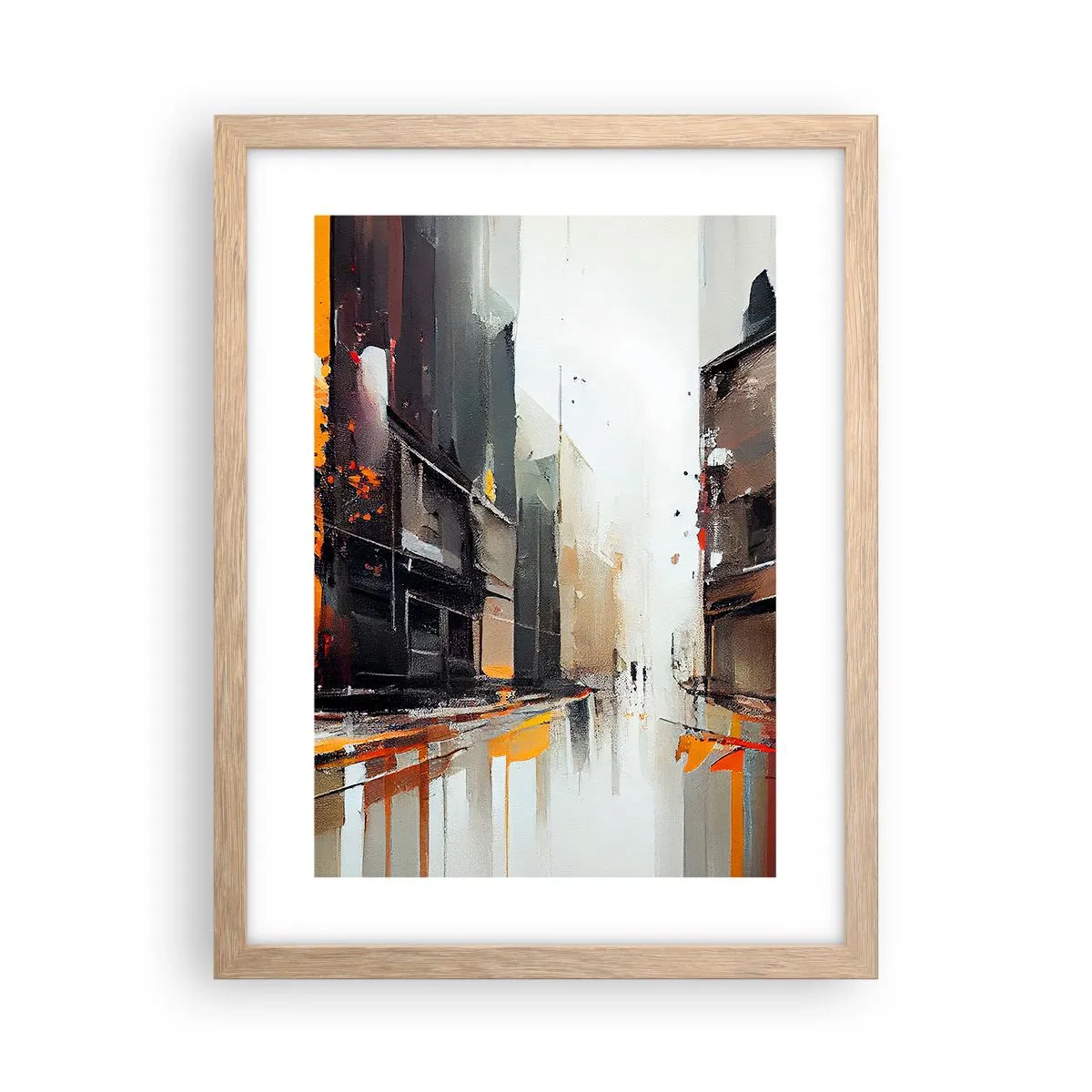 Affiche dans un chêne clair - Poster - Jour de pluie - 30x40 cm