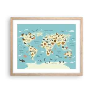 Affiche dans un chêne clair - Poster - De bons voisins - 50x40 cm