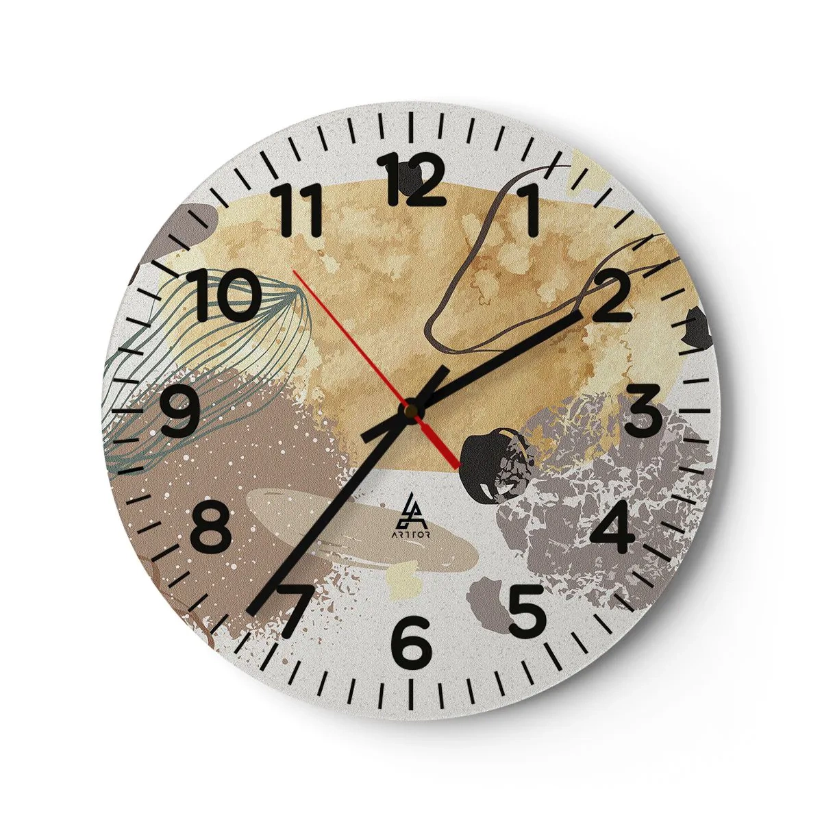 Horloge murale - Pendule murale - Plumcologie appliquée - 40x40 cm