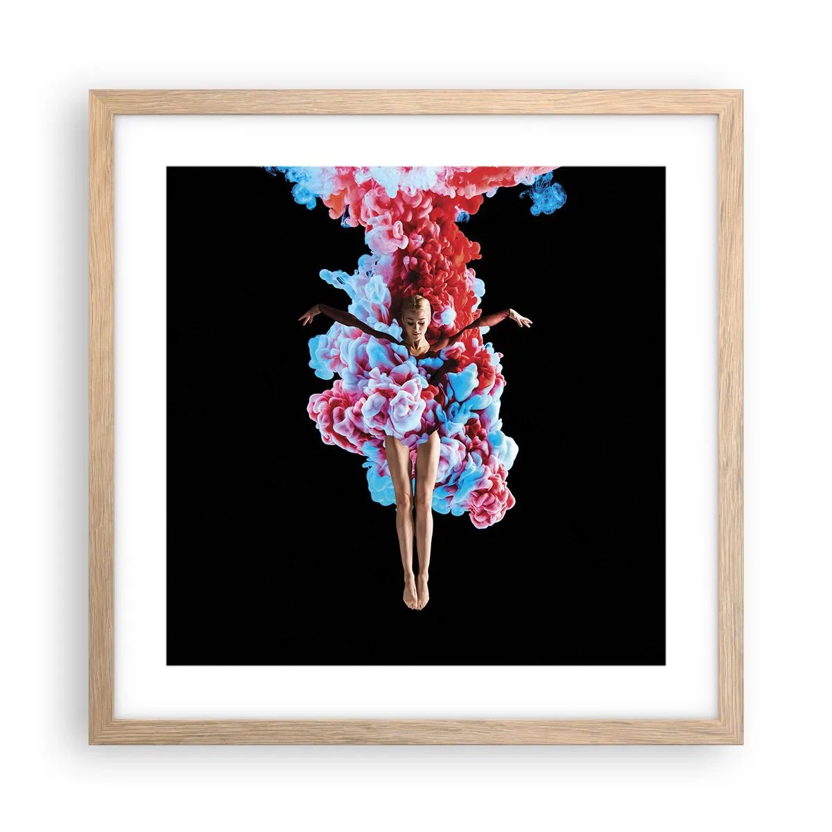 Affiche dans un chêne clair - Poster - En pleine floraison - 40x40 cm