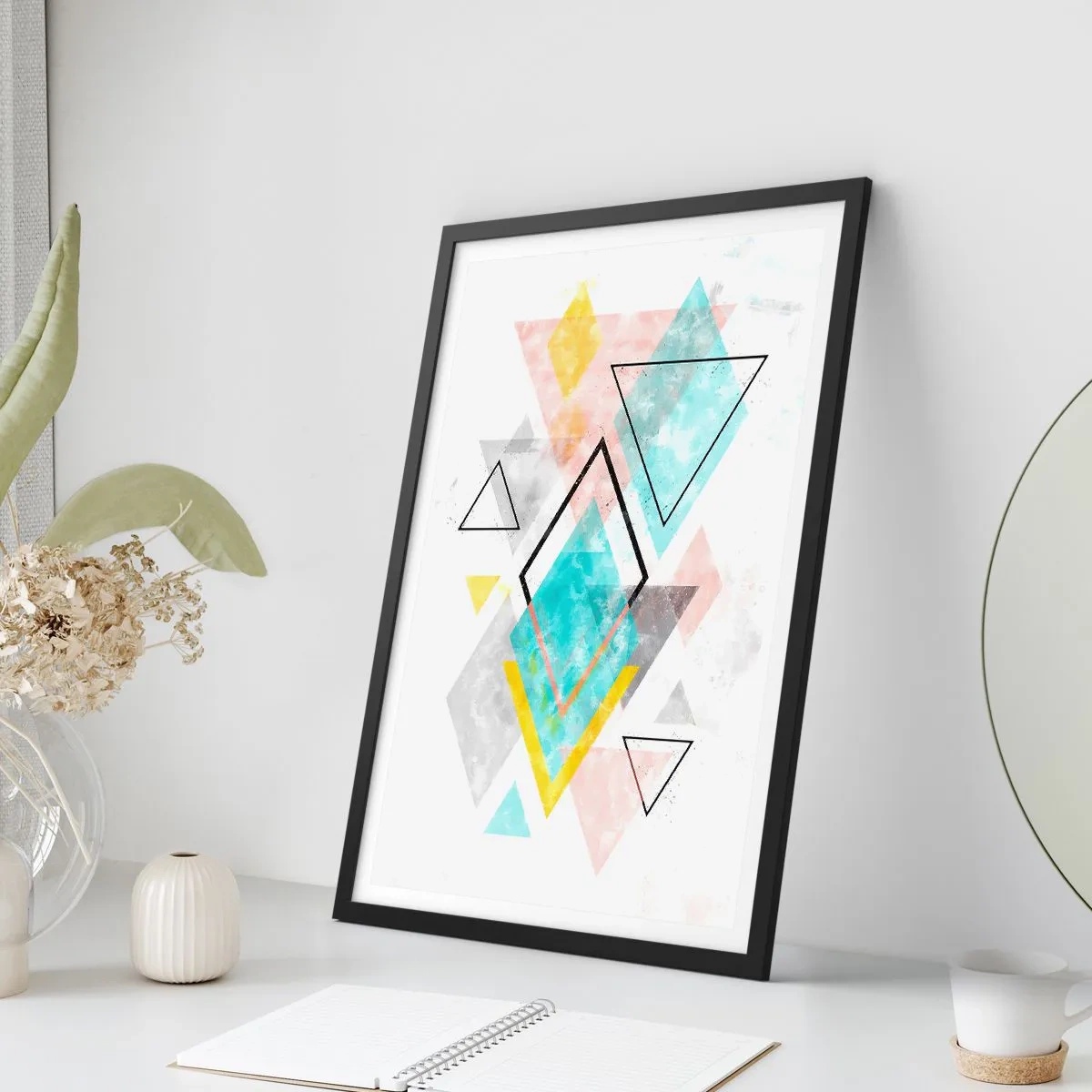Affiche dans un cadre noir - Poster - Géométrie facile - 70x100 cm