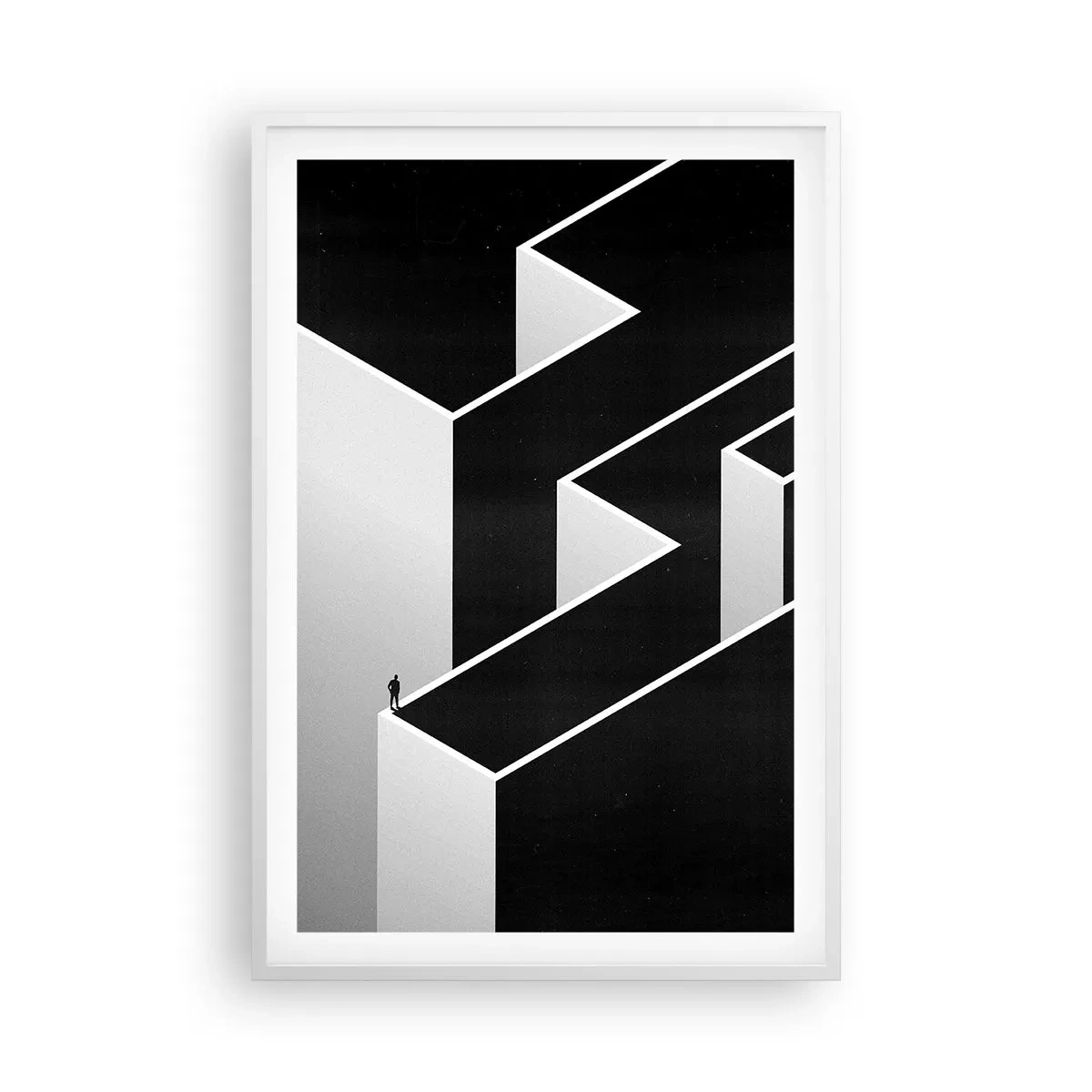 Affiche dans un cadre blanc - Poster - La solitude au sommet - 61x91 cm