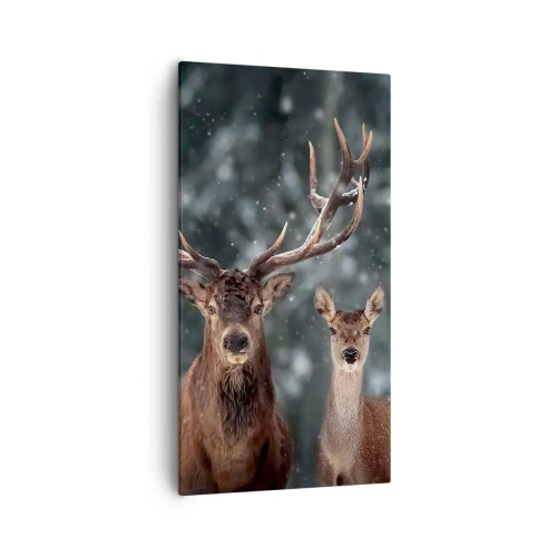 Impression sur toile - Image sur toile - Le roi de la forêt avec sa femme - 55x100 cm