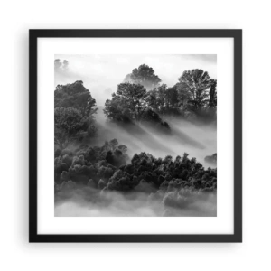 Affiche dans un cadre noir - Poster - Sortir de son sommeil - 40x40 cm