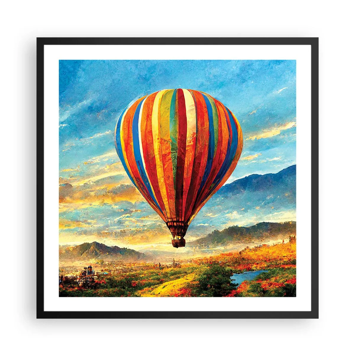 Affiche dans un cadre noir - Poster - Dans le silence on voit mieux - 60x60 cm