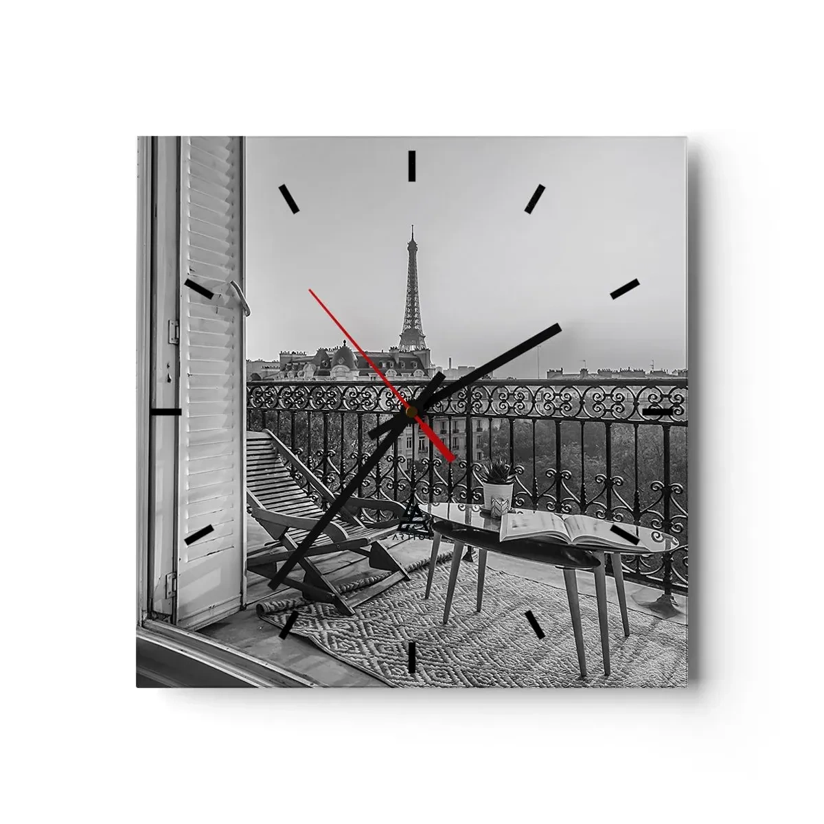Horloge murale - Pendule murale - Après-midi parisien - 40x40 cm