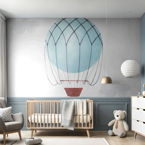 Papier Peint Autocollant Deluxe Sticker - Entièrement dans les nuages - Enfants, Ballon, Minimalisme - 350x256 cm