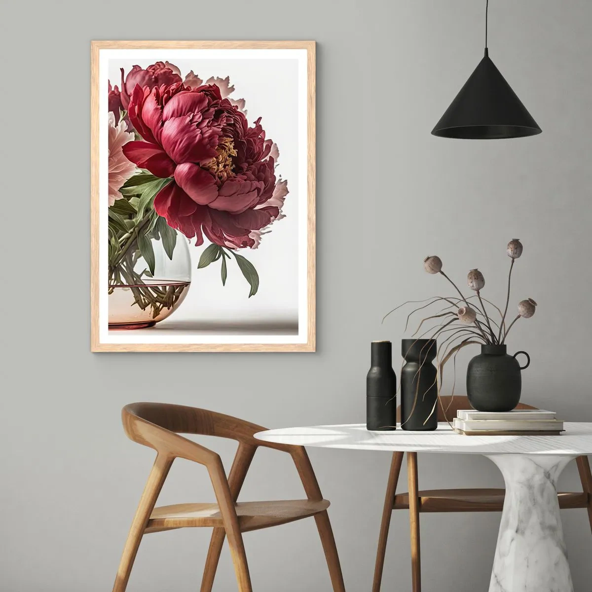 Affiche dans un chêne clair - Poster - En pleine floraison de beauté - 30x40 cm