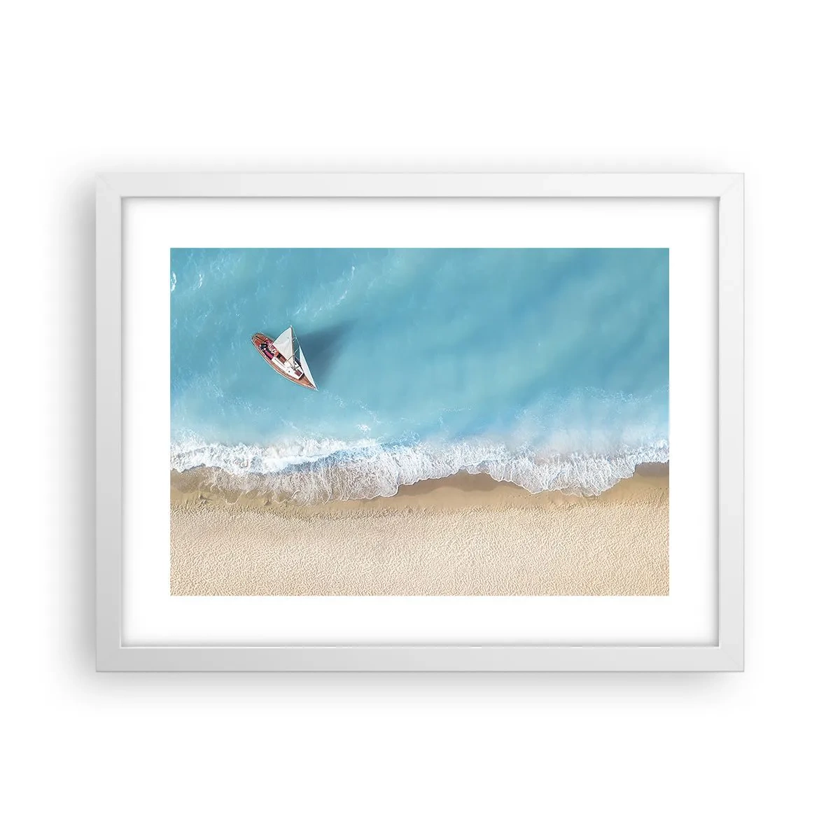 Affiche dans un cadre blanc - Poster - A la frontière de l'azur et de l'or - 40x30 cm