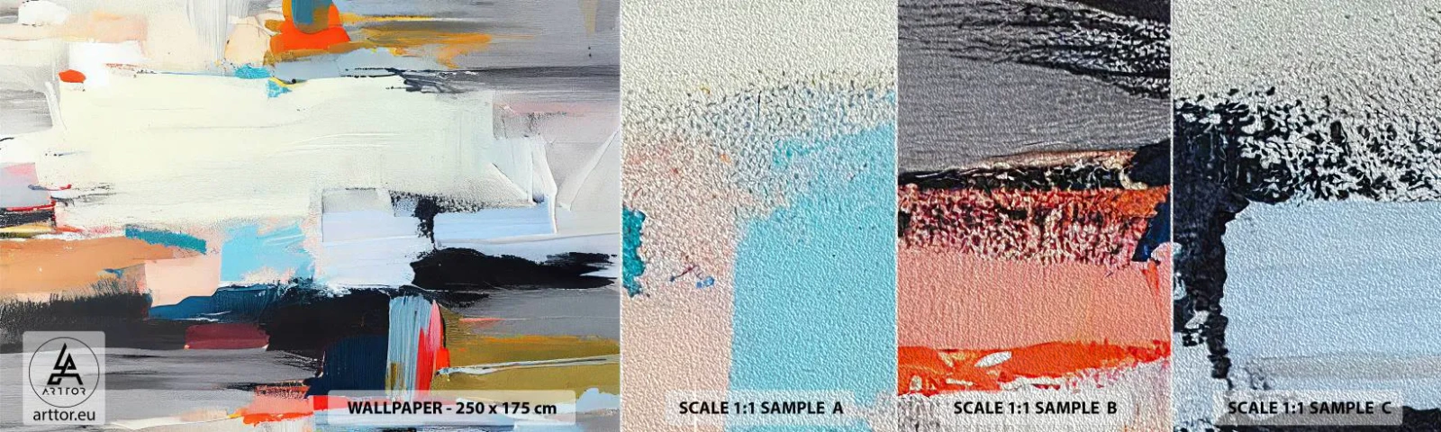 Échantillon de Papier Peint Premium Sand - Y a-t-il une méthode ? - Moderne, Des peintures, Minimaliste - 100x30 cm