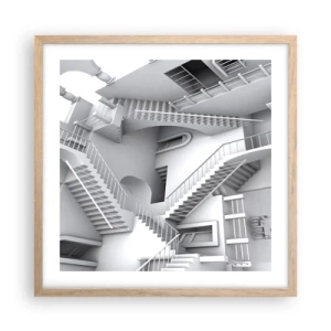Affiche dans un chêne clair - Poster - Paradoxes spatiaux - 50x50 cm