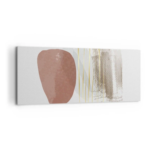 Impression sur toile - Image sur toile - Composition abstraite dans les tons beige et or - 120x50cm - Colonnade abstraite - Décoration murale moderne pour le salon et la chambre ARTTOR