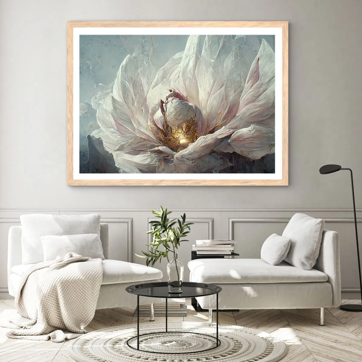 Affiche dans un chêne clair - Poster - Il fleurit une fois tous les cent ans - 91x61 cm