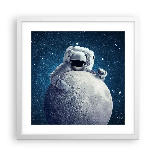Affiche dans un cadre blanc - Poster - Comique de l'espace - 40x40 cm