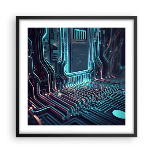 Affiche dans un cadre noir - Poster - Je pense comme ça… - 50x50 cm