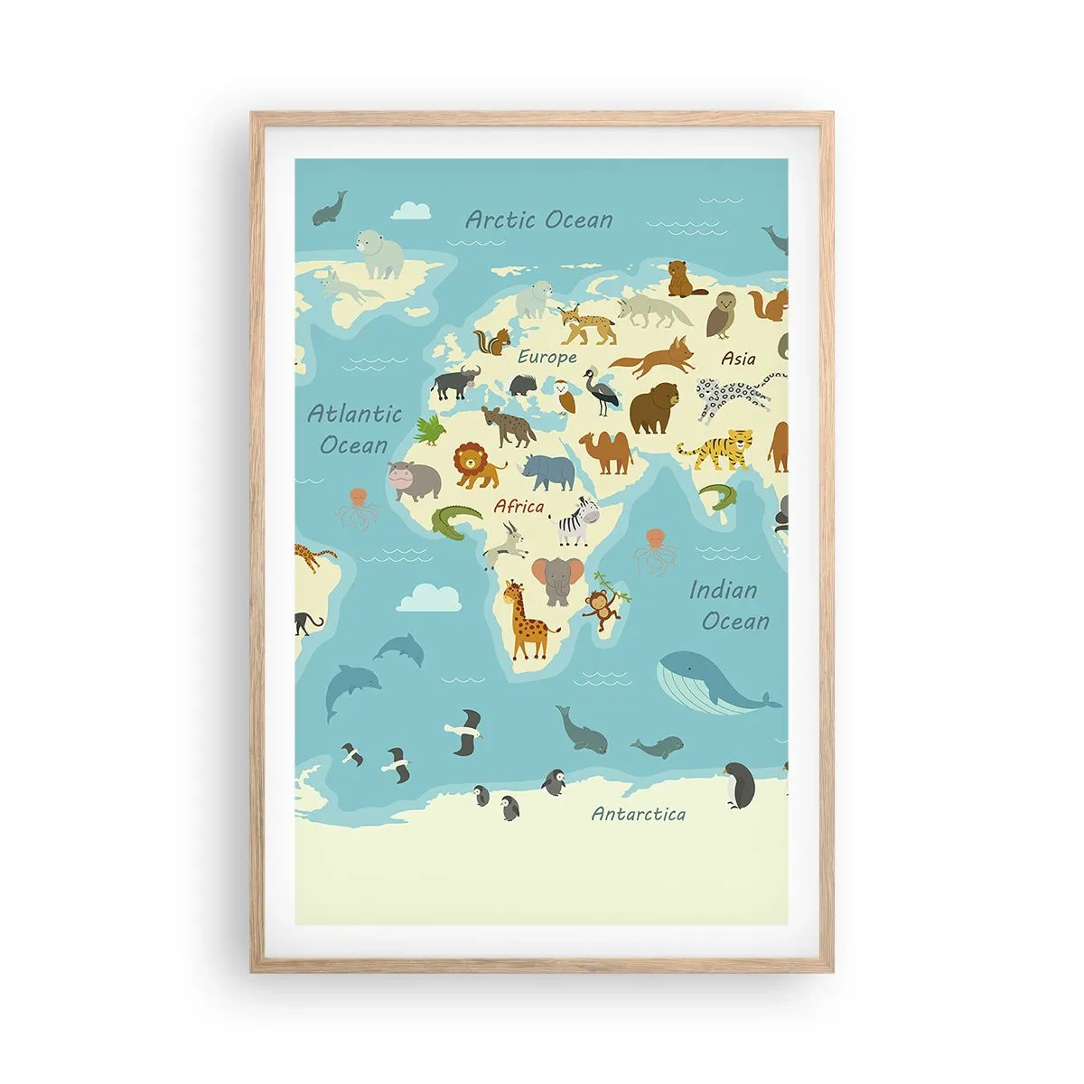 Affiche dans un chêne clair - Poster - De bons voisins - 61x91 cm