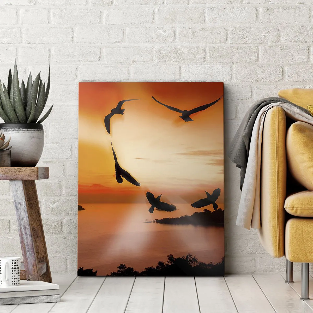 Impression sur toile - Image sur toile - Aimer le monde comme les oiseaux - 45x80 cm