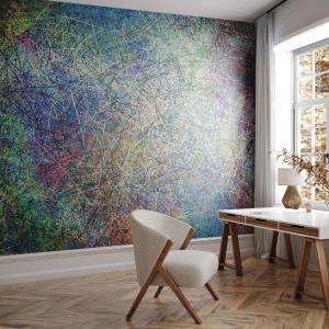 Papier Peint Photo Premium Canvas - Composition abstraite avec des lignes et des textures multicolores - 100x70cm - Ce n'est pas si simple - Décoration murale moderne pour le salon et la chambre ARTTOR