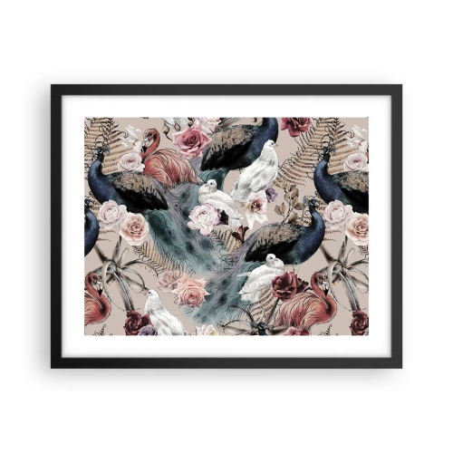 Affiche dans un cadre noir - Poster - Dans un jardin de palace - 50x40 cm