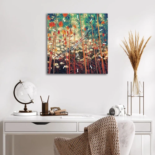 Horloge murale - Pendule murale - La vie secrète des feuilles - 40x40 cm