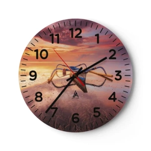 Horloge murale - Pendule murale - Le calme d'une soirée tropicale - 30x30 cm