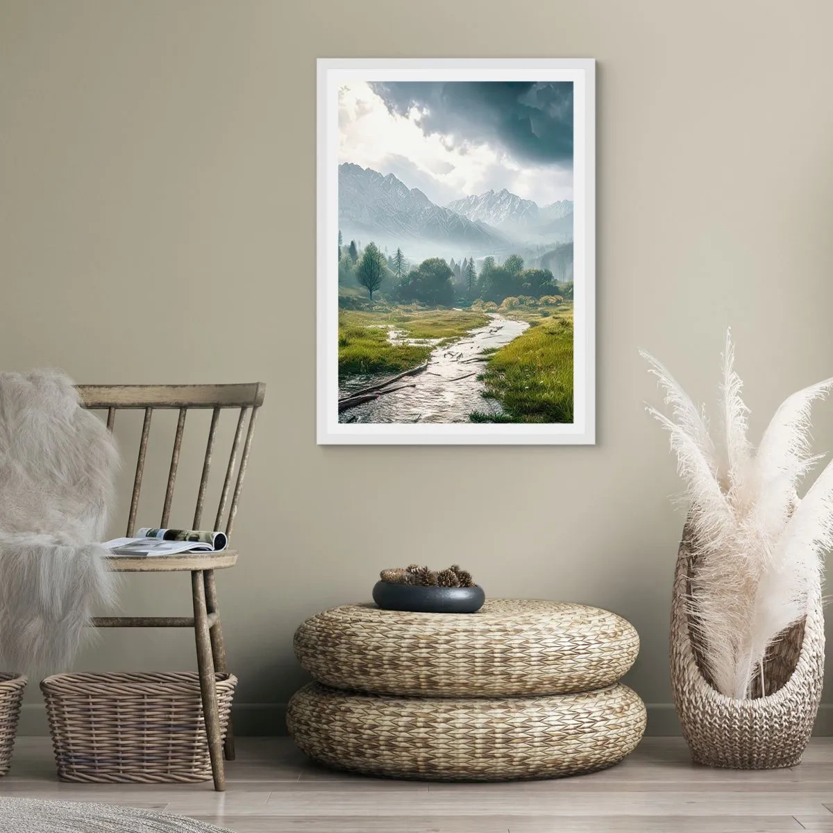 Affiche dans un cadre blanc - Poster - Aller et retour - 61x91 cm