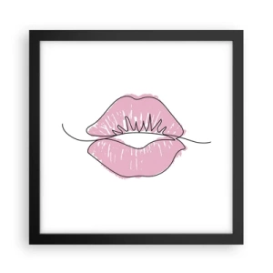 Affiche dans un cadre noir - Poster - Prêt à l'embrassade? - 30x30 cm