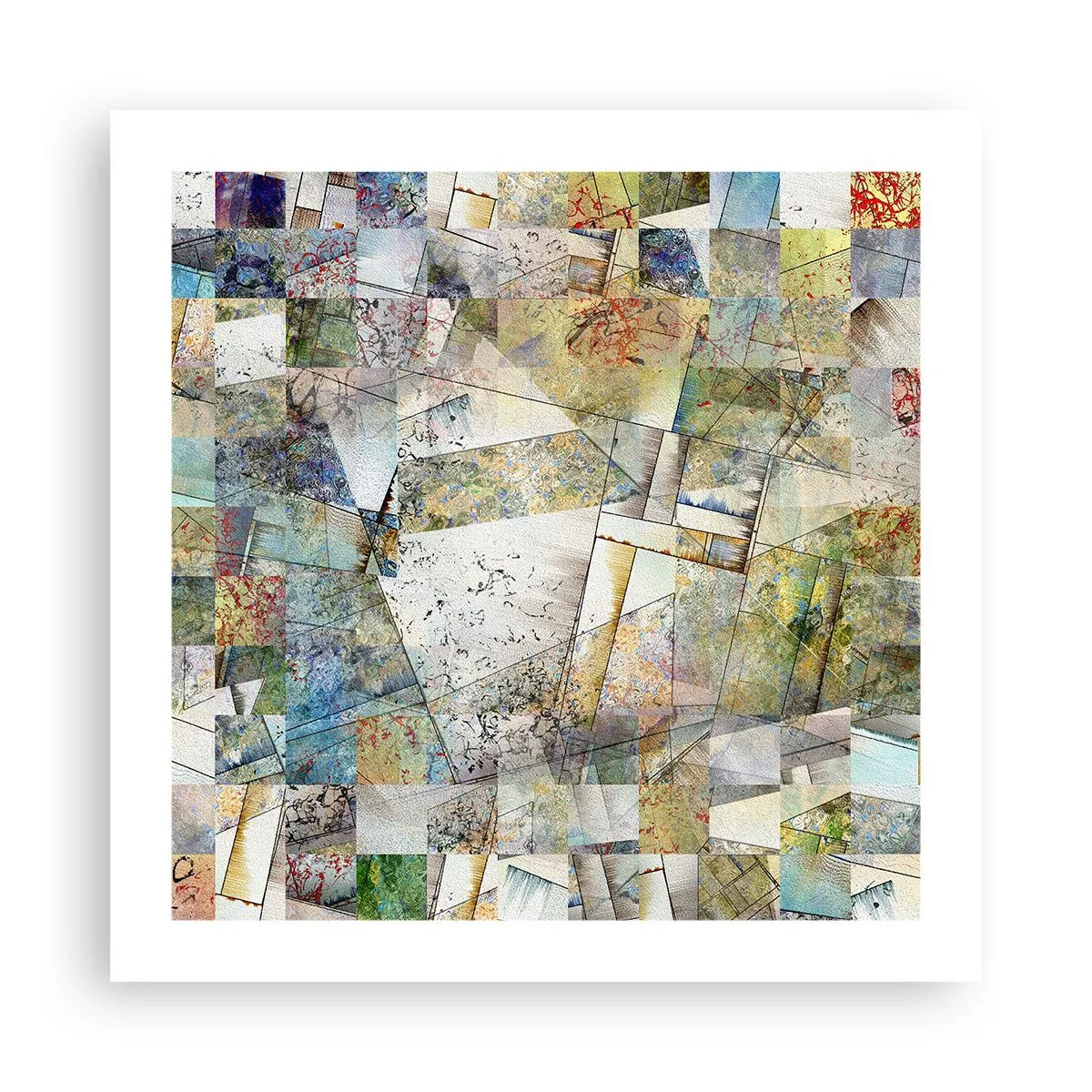 Affiche - Poster - Remaniement géométrique - 50x50 cm