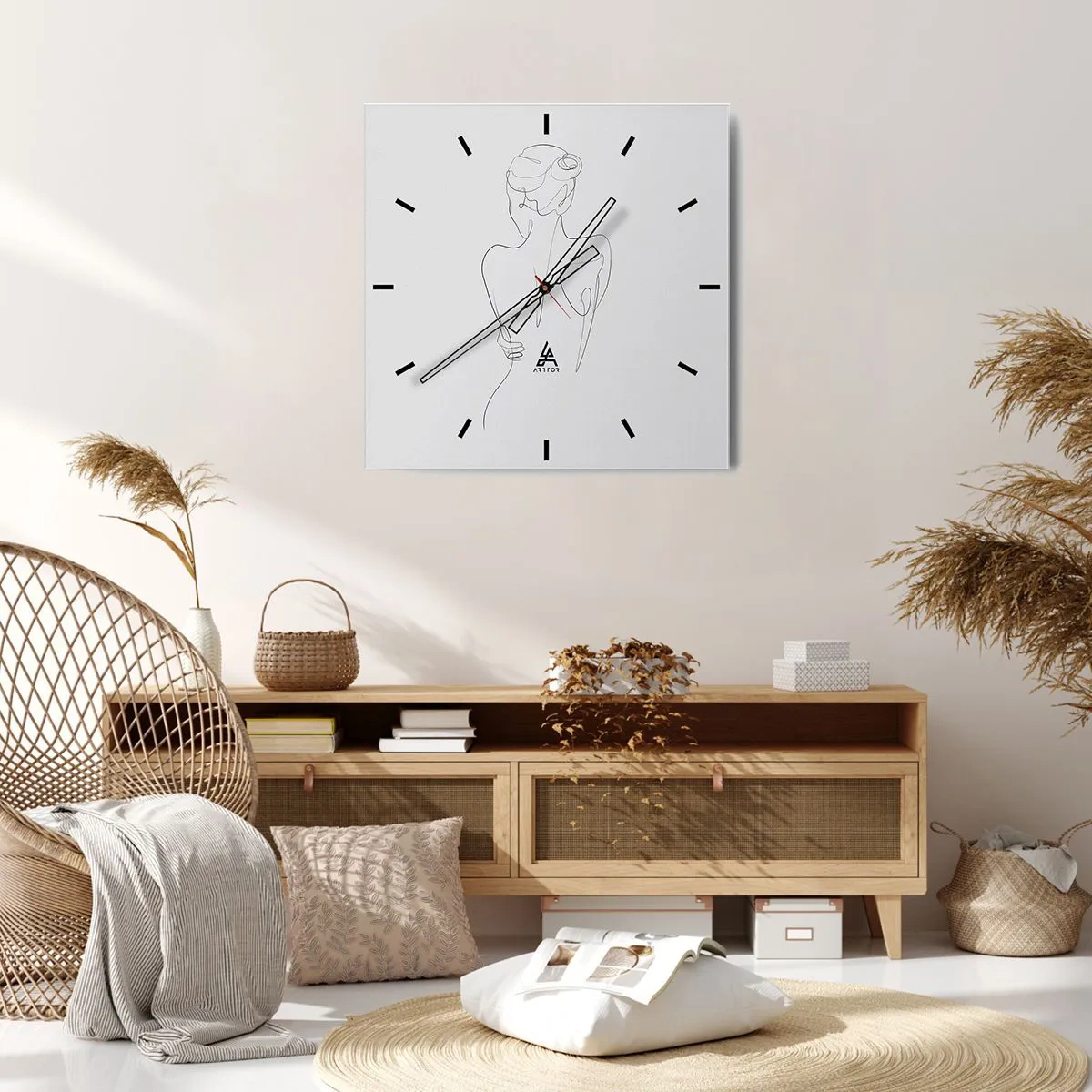 Horloge murale - Pendule murale - Musique corporelle - 40x40 cm