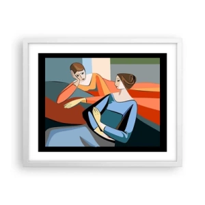 Affiche dans un cadre blanc - Poster - Un moment de confiance - 50x40 cm