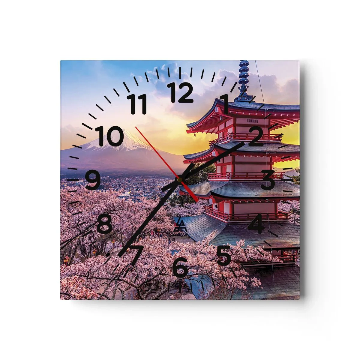 Horloge murale - Pendule murale - Essence d'âme japonnaise - 30x30 cm