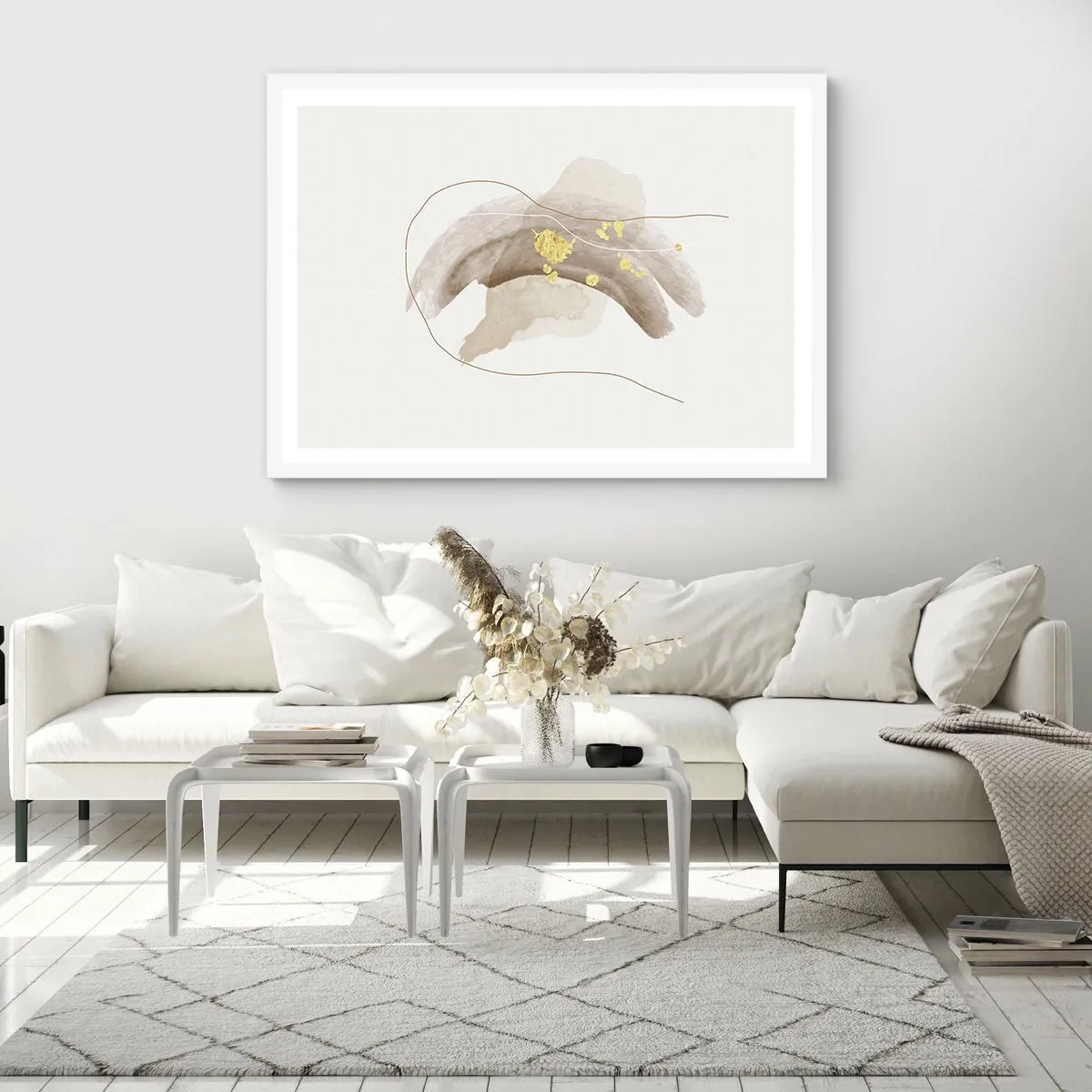 Affiche dans un cadre blanc - Poster - rencontré dans l'espace - 40x30 cm