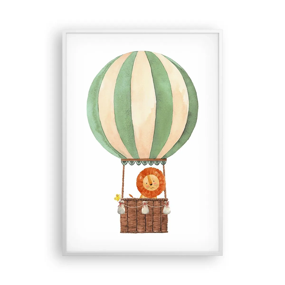 Affiche dans un cadre blanc - Poster - Les voyages de Léon - 70x100 cm