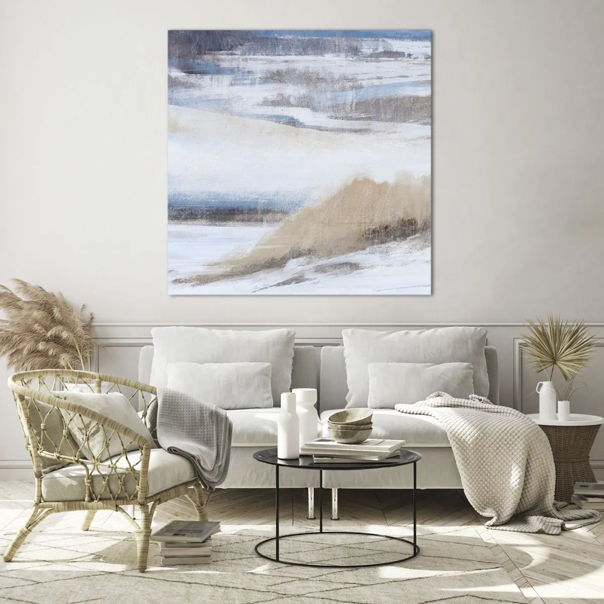 Impression sur verre - Image sur verre - Composition hivernale - 70x70 cm