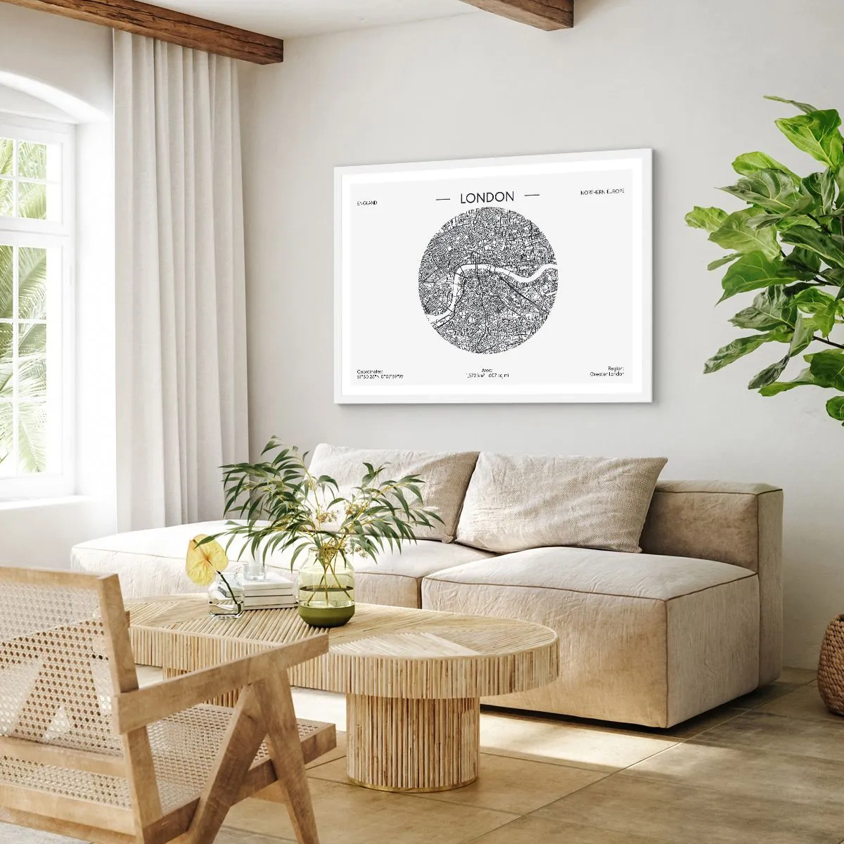 Affiche dans un cadre blanc - Poster - Anatomie de Londres - 100x70 cm