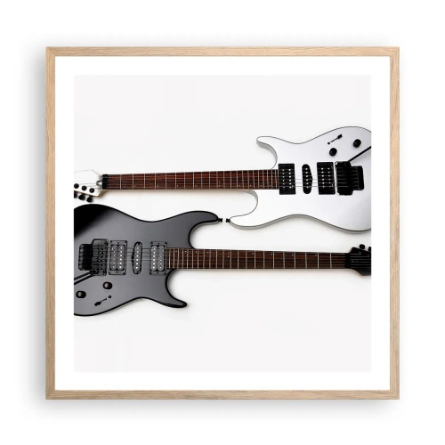 Affiche dans un chêne clair - Poster - Harmonie des formes - 60x60 cm