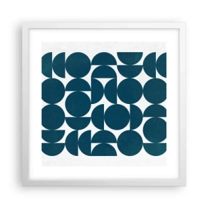 Affiche dans un cadre blanc - Poster - Cercles et demi-cercles - 40x40 cm