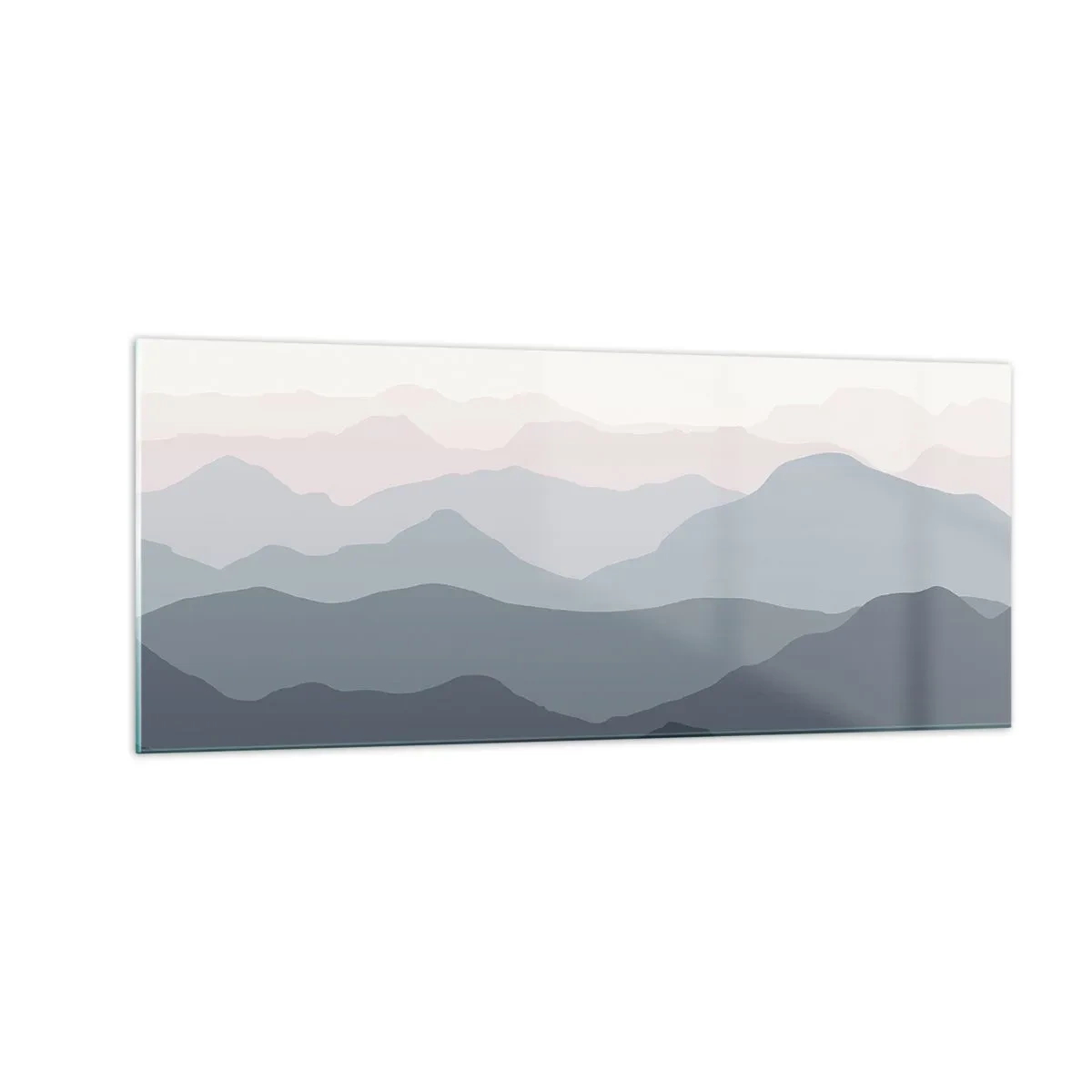 Impression sur verre - Image sur verre - Vagues de montagnes - 100x40 cm
