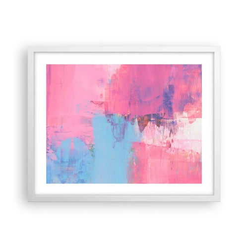 Affiche dans un cadre blanc - Poster - Du rose, du bleu et une pincée de lumière - 50x40 cm