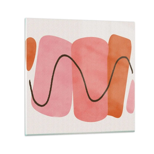 Impression sur verre - Image sur verre - mouvement doux des formes - 70x70 cm