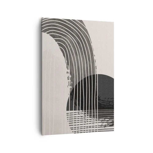 Impression sur toile - Image sur toile - Motif abstrait avec des lignes et des formes géométriques - 70x100cm - Aller et retour - Décoration murale moderne pour le salon et la chambre ARTTOR