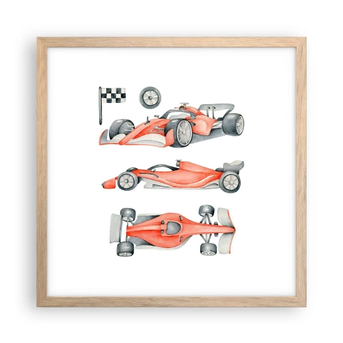 Affiche dans un chêne clair - Poster - poursuis ton rêve - 40x40 cm