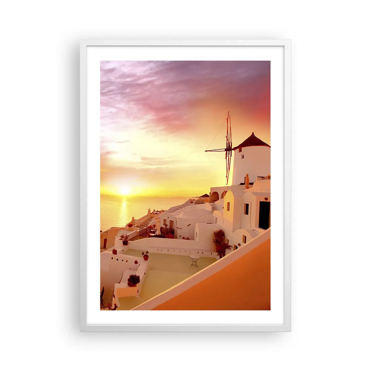 Affiche dans un cadre blanc - Poster - Fondre en blanc et or - 50x70 cm