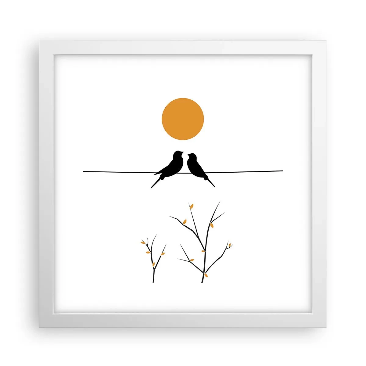 Affiche dans un cadre blanc - Poster - Soirée pour rossignols - 30x30 cm