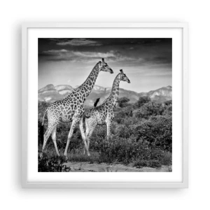 Affiche dans un cadre blanc - Poster - Hautes sphères en Afrique - 50x50 cm