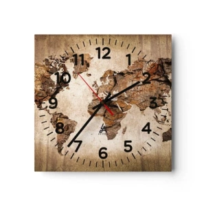 Horloge murale - Pendule murale - Découverte du monde - 30x30 cm